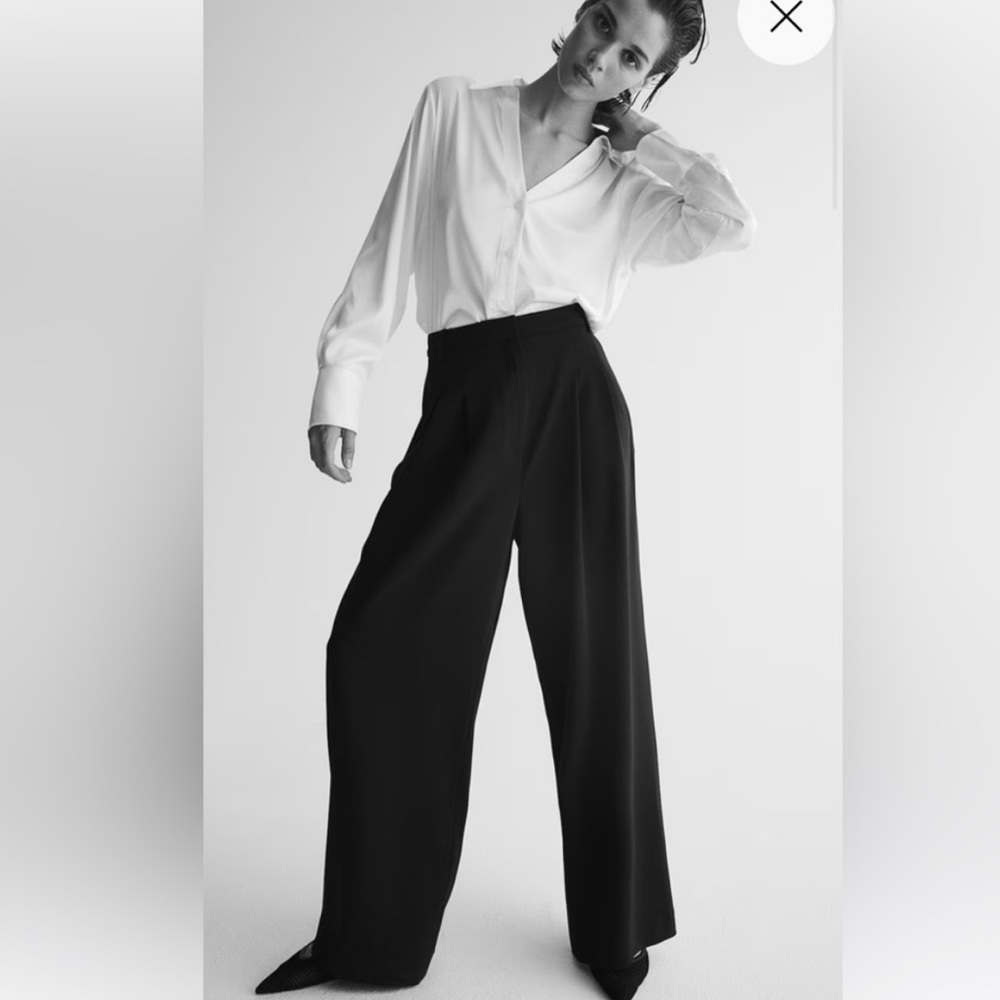H&M Wide Leg Trouser Pants Sz 6